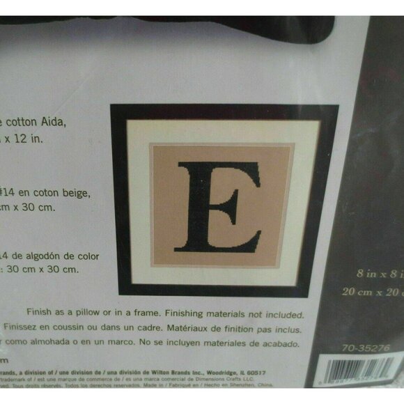 Cross Stitch Kit Dimensions Alphabet Counted 70-35276 Size 8" x 8" 14 Count Aida - Picture 5 of 5